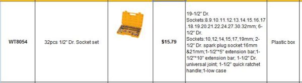 32pcs 1/2" Dr. Socket Set-WT8054 - Image 2